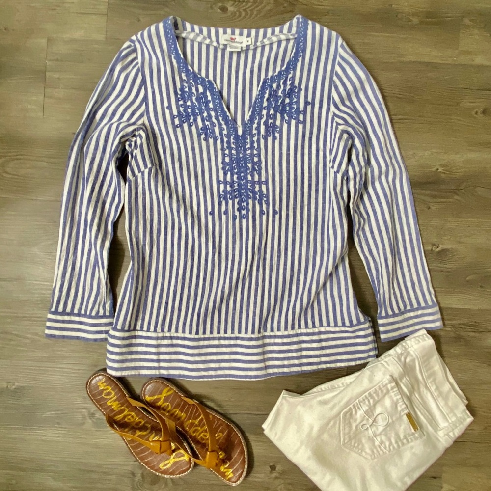 Vineyard Vines Linen Striped Top